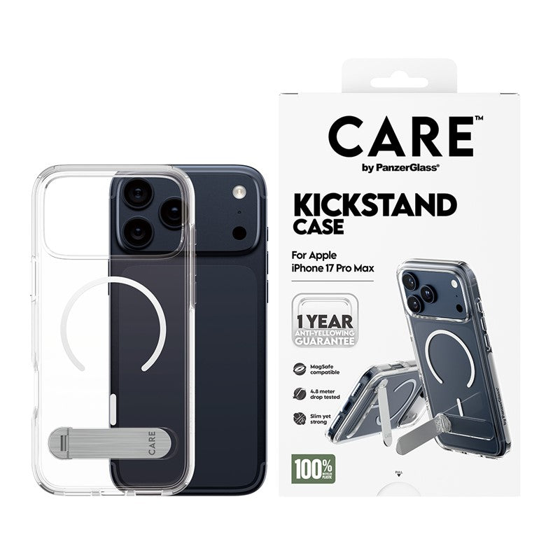 PanzerGlass Care iPhone Air / iPhone 17 Pro / iPhone 17 Pro Max Kickstand Case - Transparent PanzerGlass Care iPhone Air / iPhone 17 Pro / iPhone 17 Pro Max Kickstand Case - Transparent